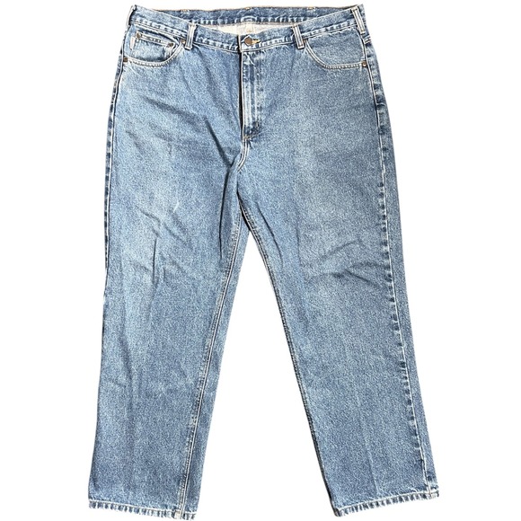 Carhartt Other - Carhartt Mens Jeans B180 BST Straight Fit Blue Denim Work Pants Size 42x30